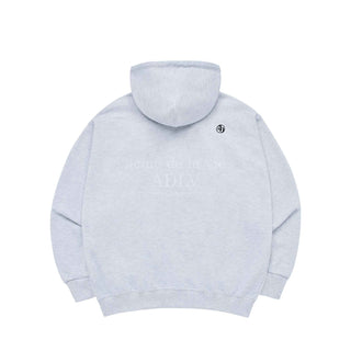 BASIC LOGO NEEDLEWORK HOODIE ZIP UP MELANGE