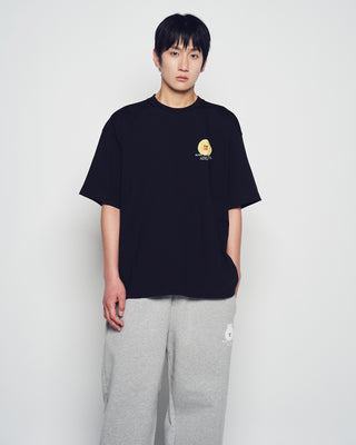 BASIC LOGO WITH LINE FRIENDS SHORT SLEEVE T-SHIRT BLACK