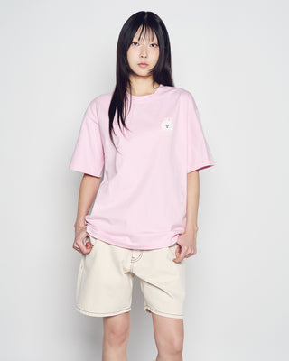 BASIC LOGO WITH LINE FRIENDS SHORT SLEEVE T-SHIRT LIGHT PINK