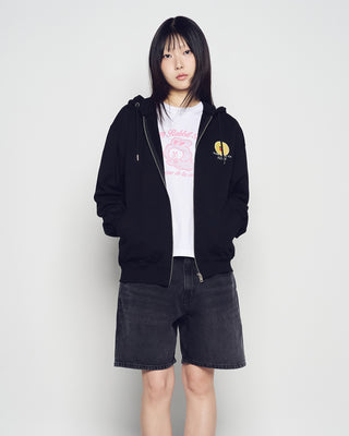BASIC LOGO WITH LINE FRIENDS HOODIE ZIP UP BLACK