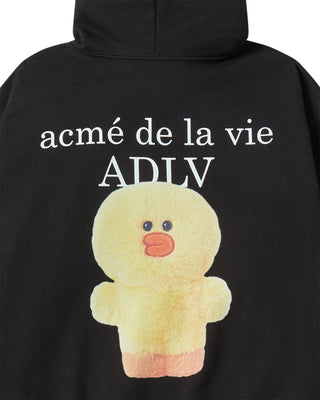 BASIC LOGO WITH LINE FRIENDS HOODIE ZIP UP BLACK