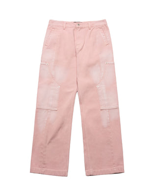 PAINT CARPENTER DETAIL DENIM PANTS PINK