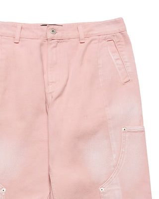 PAINT CARPENTER DETAIL DENIM PANTS PINK