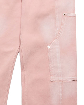 PAINT CARPENTER DETAIL DENIM PANTS PINK