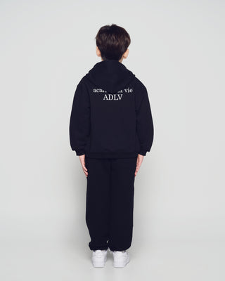 KIDS BASIC AC BEAR HOODIE ZIP UP BLACK