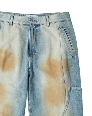 PAINT CARPENTER DETAIL DENIM PANTS BLUE