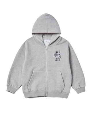 KIDS BASIC AC BEAR HOODIE ZIP UP MELANGE