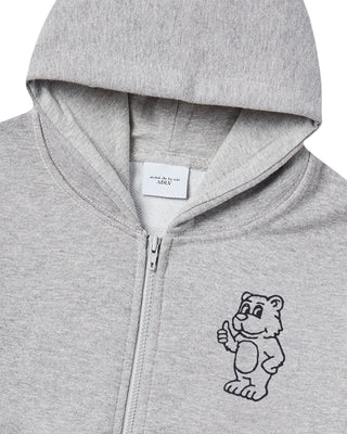 KIDS BASIC AC BEAR HOODIE ZIP UP MELANGE
