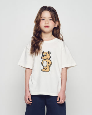KIDS BLOCK AC BEAR SHORT SLEEVE T-SHIRT CREAM