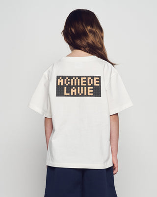 KIDS BLOCK AC BEAR SHORT SLEEVE T-SHIRT CREAM