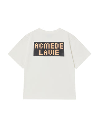 KIDS BLOCK AC BEAR SHORT SLEEVE T-SHIRT CREAM