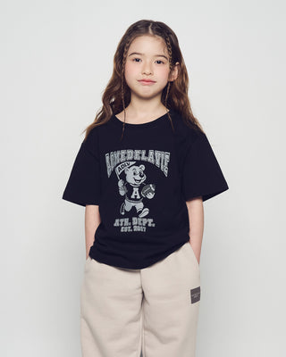 KIDS FOOTBALL AC BEAR SHORT SLEEVE T-SHIRT BLACK