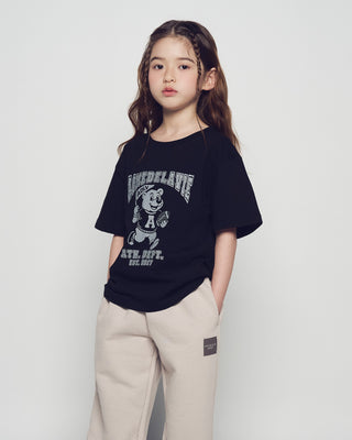 KIDS FOOTBALL AC BEAR SHORT SLEEVE T-SHIRT BLACK