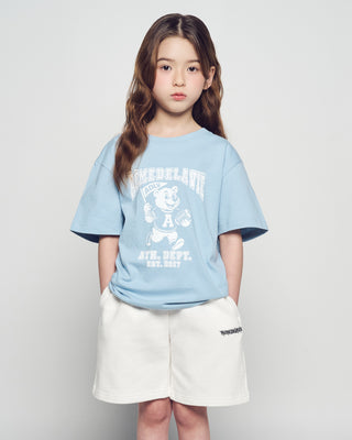 KIDS FOOTBALL AC BEAR SHORT SLEEVE T-SHIRT LIGHT BLUE
