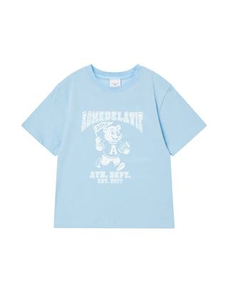 KIDS FOOTBALL AC BEAR SHORT SLEEVE T-SHIRT LIGHT BLUE
