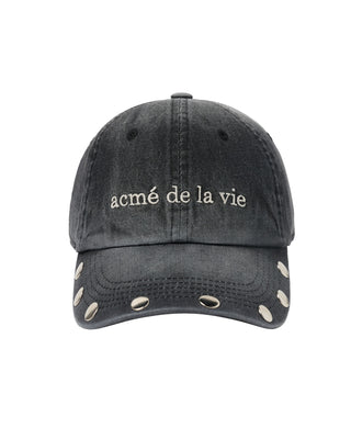 STUD POINT WASHED BALL CAP BLACK