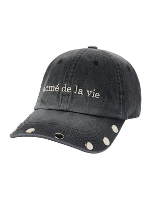 STUD POINT WASHED BALL CAP BLACK