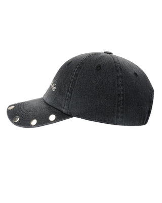 STUD POINT WASHED BALL CAP BLACK