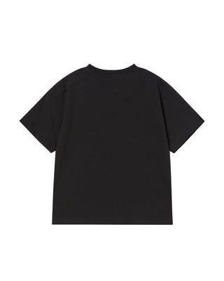 KIDS TWO TONE LOGO LETTERING SHORT SLEEVE T-SHIRT BLACK