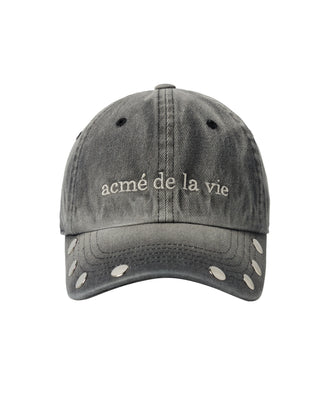 STUD POINT WASHED BALL CAP CHARCOAL