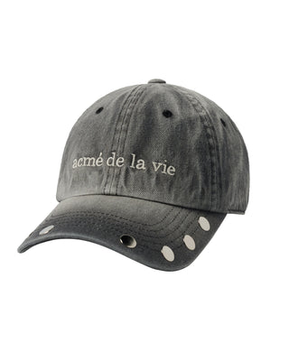 STUD POINT WASHED BALL CAP CHARCOAL