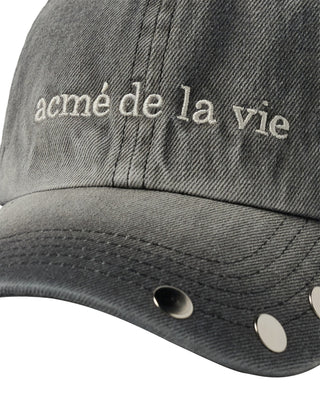 STUD POINT WASHED BALL CAP CHARCOAL