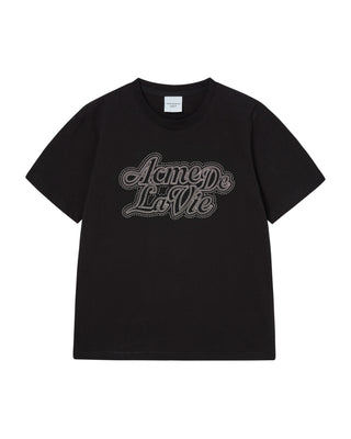 WOMAN CUBIC LAYER LOGO SHORT SLEEVE T-SHIRT BLACK
