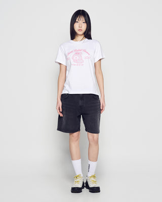 WOMAN BROWN LINE FRIENDS SHORT SLEEVE T-SHIRT WHITE