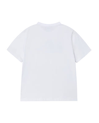 WOMAN BROWN LINE FRIENDS SHORT SLEEVE T-SHIRT WHITE