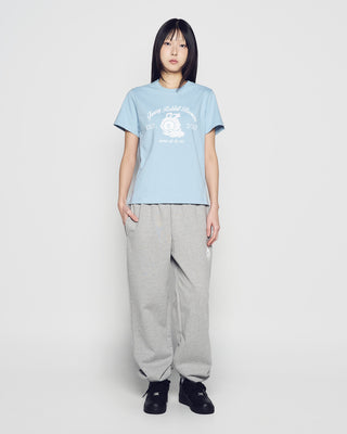 WOMAN BROWN LINE FRIENDS SHORT SLEEVE T-SHIRT SKY BLUE