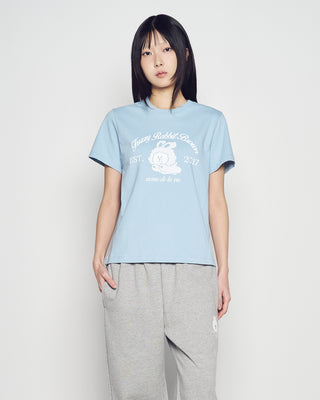WOMAN BROWN LINE FRIENDS SHORT SLEEVE T-SHIRT SKY BLUE