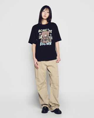 LINE FRIENDS BROWN STAR SHORT SLEEVE T-SHIRT BLACK