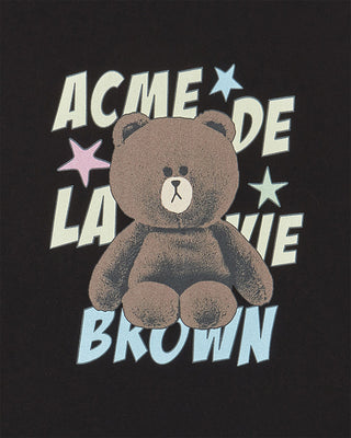 LINE FRIENDS BROWN STAR SHORT SLEEVE T-SHIRT BLACK
