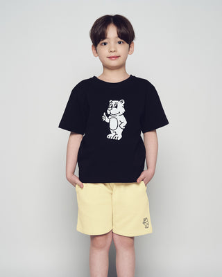 KIDS BASIC AC BEAR SHORT SLEEVE T-SHIRT BLACK