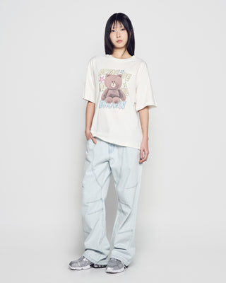 LINE FRIENDS BROWN STAR SHORT SLEEVE T-SHIRT CREAM