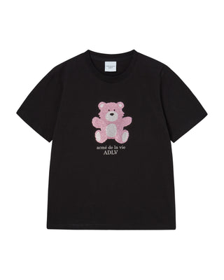 WOMAN CUBIC BEAR SHORT SLEEVE T-SHIRT BLACK