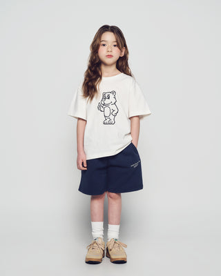KIDS BASIC AC BEAR SHORT SLEEVE T-SHIRT CREAM