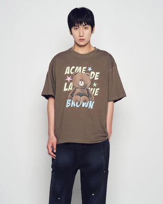 LINE FRIENDS BROWN STAR SHORT SLEEVE T-SHIRT COCOA