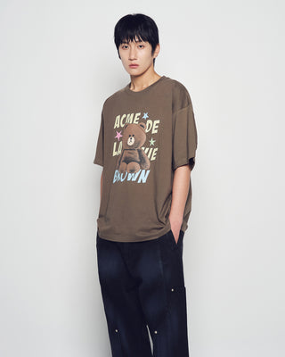 LINE FRIENDS BROWN STAR SHORT SLEEVE T-SHIRT COCOA
