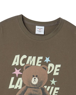 LINE FRIENDS BROWN STAR SHORT SLEEVE T-SHIRT COCOA