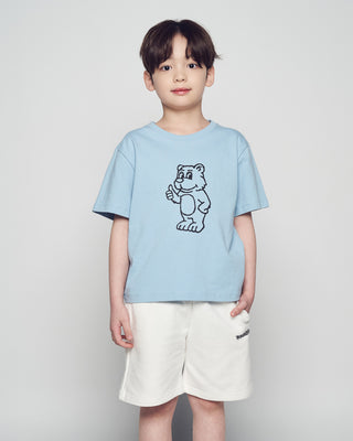 KIDS BASIC AC BEAR SHORT SLEEVE T-SHIRT LIGHT BLUE