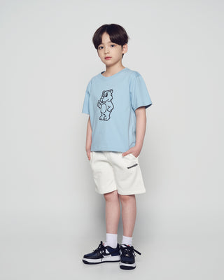 KIDS BASIC AC BEAR SHORT SLEEVE T-SHIRT LIGHT BLUE