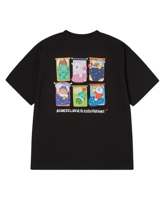 SLEEPING LINE FRIENDS SHORT SLEEVE T-SHIRT BLACK