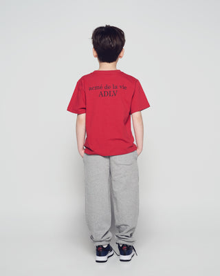 KIDS BASIC AC BEAR SHORT SLEEVE T-SHIRT DARK RED