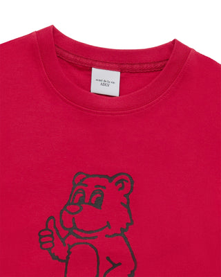 KIDS BASIC AC BEAR SHORT SLEEVE T-SHIRT DARK RED