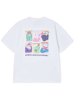 SLEEPING LINE FRIENDS SHORT SLEEVE T-SHIRT WHITE