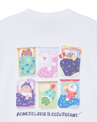SLEEPING LINE FRIENDS SHORT SLEEVE T-SHIRT WHITE