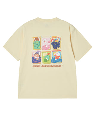 SLEEPING LINE FRIENDS SHORT SLEEVE T-SHIRT LIGHT YELLOW