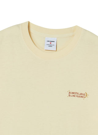 SLEEPING LINE FRIENDS SHORT SLEEVE T-SHIRT LIGHT YELLOW