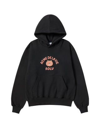BEAR DOLL HUG BROWN LINE FRIENDS HOODIE BLACK